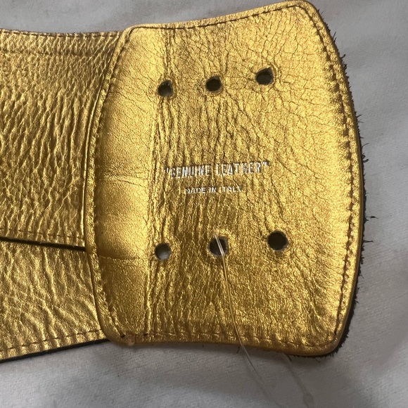 VINTAGE PALOMA PICASSO Wide Overlapping Cinch Belt- Black Velvet/Gold -NWOT SZ.M - Picture 5 of 13